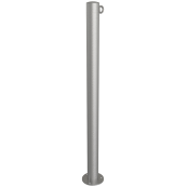 Stainless steel post |  60 mm | stationary, to be fixed by plugswith base plate  120 x 5 mm | without lock | with 1 eyelet